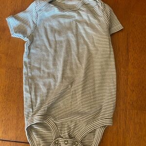 Carter's Short-Sleeve Striped One-Piece in Gray and White